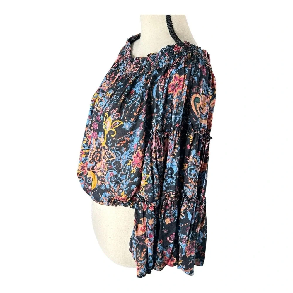 Free People Free Spirit Off The Shoulder Floral Print‎ Top Size Small